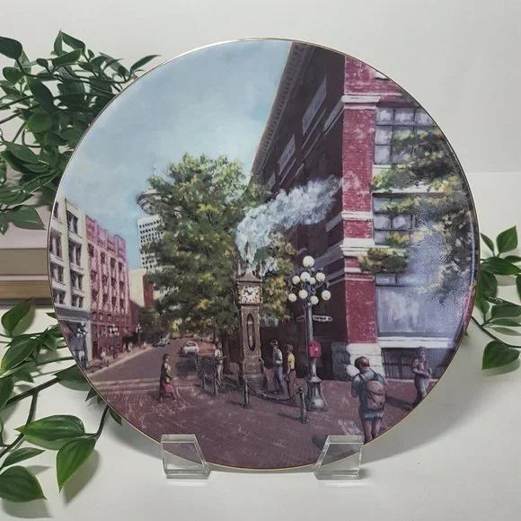 Roger Witmer's Canada Limited Edition Collector Plate Summer Morning Gastown BC - Picture 2 of 7